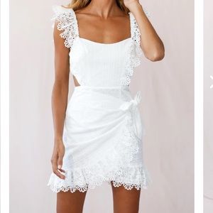 Selfie Leslie Sonnet Lace Trim Wrap Front Dress